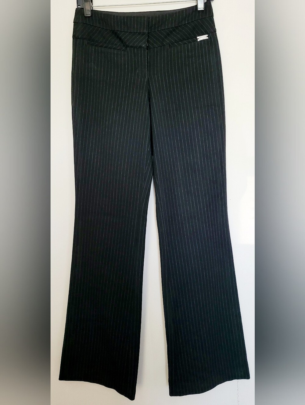 Express Editor Black Striped Bootcut Mid-Rise Dress Pants 00R/XS - Picture 3 of 16